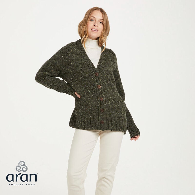 Ladies Donegal Cardigan with Side Pocket